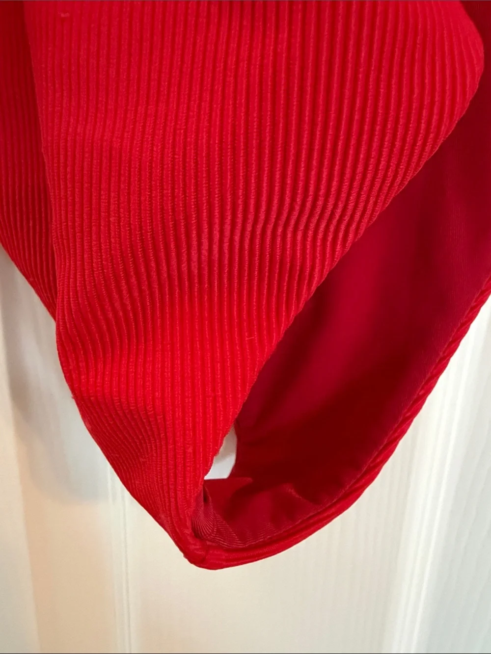 Beach Riot Red Ribbed V-Neck One-Piece Swimsuit size large